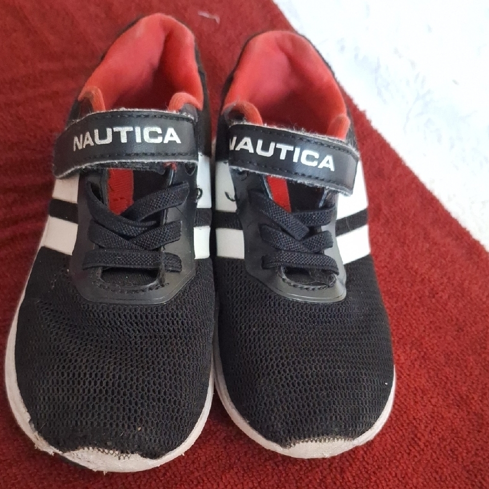 Nautica Kids Black and White Velcro Sneakers